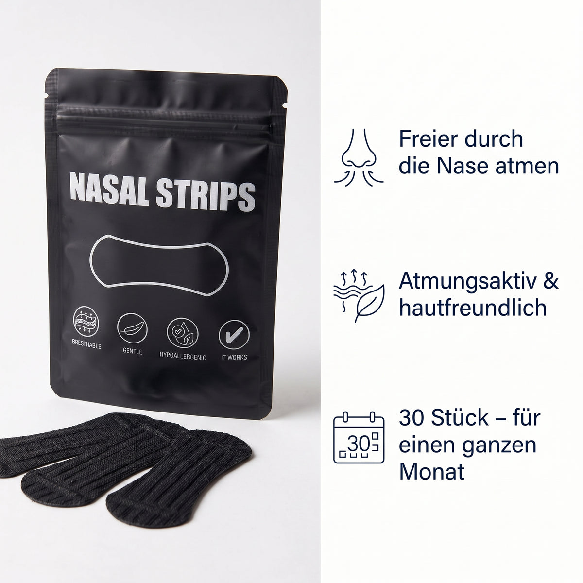 Atem-Nasenstrips (30 Stück)