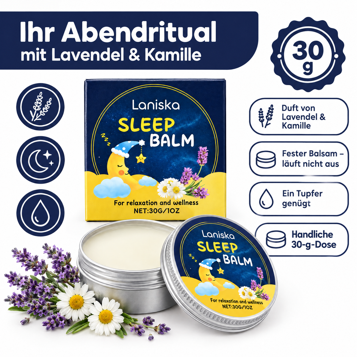 Lavendel-Schlafbalsam 30 g – Ihr Abendritual